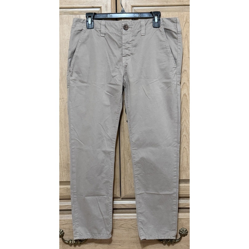 J Brand Ankle Cropped Chino Pants Womens 28 Khaki Classic Button Fly 100% Cotton